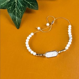 White Marble Bead Bracelet